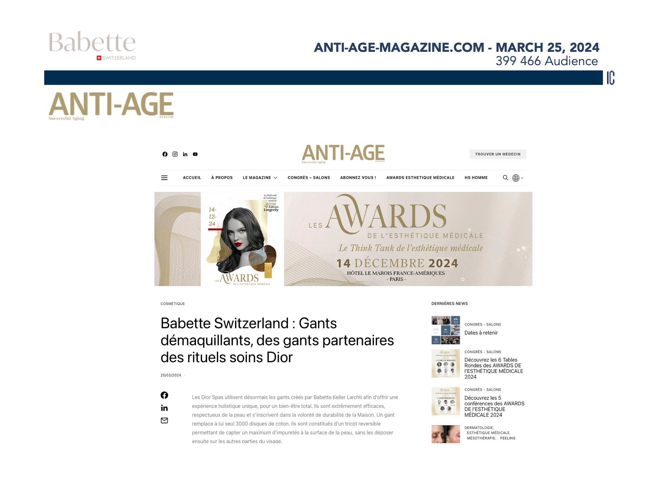 ANTI-AGE - 25 mars 2024